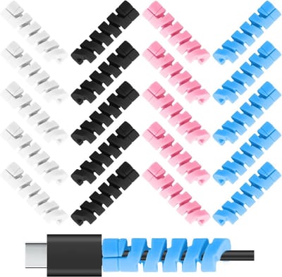 Oplaadkabelbescherming set van 20 stuks in 4 kleuren voor flexibele laadkabels