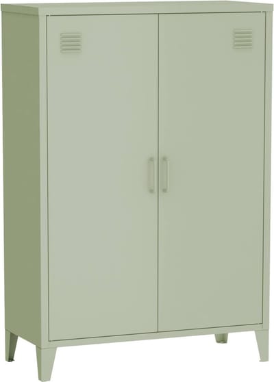 sweeek - Industriële metalen kast 2 vakken 2 deuren 75cm - soho
