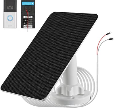 Zonnepaneel - Laadstation - Camera opladen - Ingebouwde batterij - 4 meter kabel - Zwart
