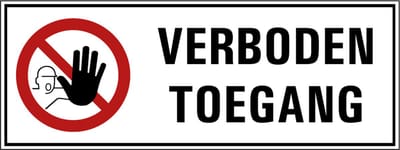 Toegang verboden voor onbevoegden sticker met tekst 280 x 105 mm