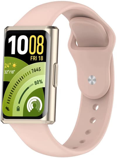 Strap-it Siliconen 'Sport' bandje geschikt voor Huawei Band 11 / Huawei Band 11 Pro (Zachtroze)