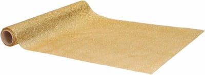 Home & Styling Tafelloper - goud - glitters - L250 x B28 cm - polyester - tafelkleed loper
