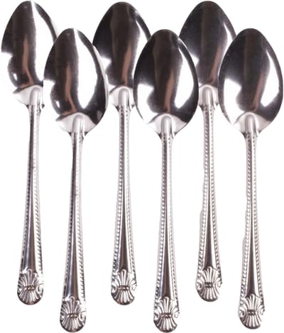 Benson Home Diner lepel - 6x stuks - chroom - zilver - bestek - 23 cm - Diner en ontbijt