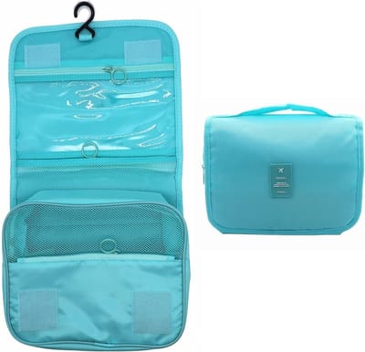 Somstyle Reis Toilettas met Haak Groot - Ophangbaar - Dames En Heren - Licht Turquoise
