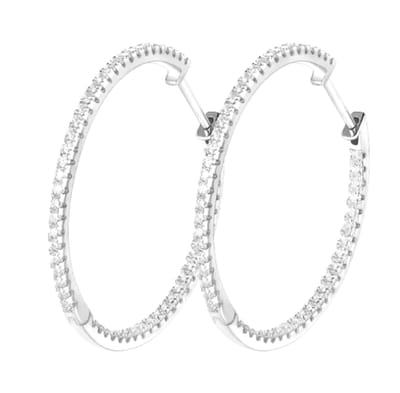 Amor Diamond Hoop Earrings Silver