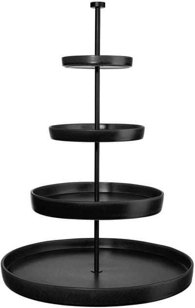 ASA Selection Grande Etagere, 4-laags, serveerstandaard, etagère, serveertoren, aardewerk, Black Iron, H 61 cm, 92153174