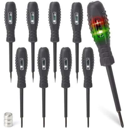 Voltage Tester Set met LED Display, 8-delige Schroevendraaierset, Fase Tester en Isolatietape voor Elektriciens en Huishoudelijk Gebruik