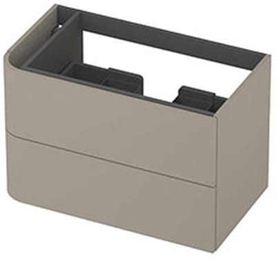 INK - Links Afgeronde Onderkast Gelakt 2 Laden Softclose Tbv Grepen - 800x450x520 Mm - Mat Creme Cotton