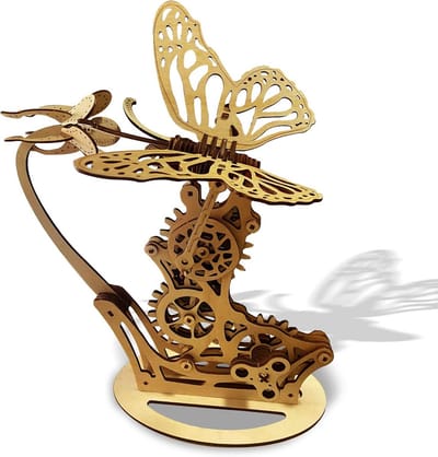 Houten 3D Puzzel Vlinder Model - Mechanisch DIY Knutselpakket