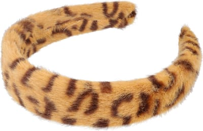 Haarsoires Haarband Diadeem 3cm – Teddy Imitatiebont – Panterprint – Bruin