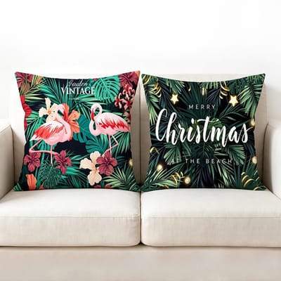 Dailygoods- Kussenslopen Set van 2 - Korte Pluche - 40 x 40 cm - Sierkussenhoezen - Flamingopatroon - Geschikt voor Woonkamer/Slaapkamer - Kussenhoezen