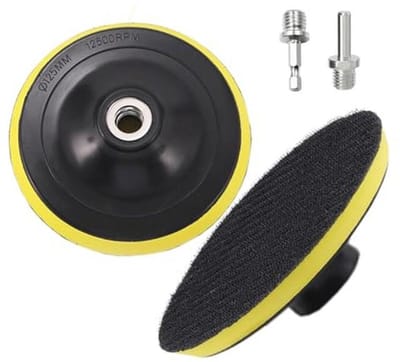2 Stuks Klittenband Schuurschijf 125mm Polijstpad met M14 Booradapter 5 Inch Steunschijf