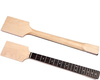 Ongefinished Maple Gitaarhals met Paddle Headplate en 22 Frets voor Elektrische Gitaar, Wit Dots, Perfect voor Klankverbetering en DIY Projecten