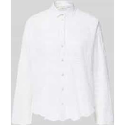 regular fit overhemdblouse met florale all-over stitching