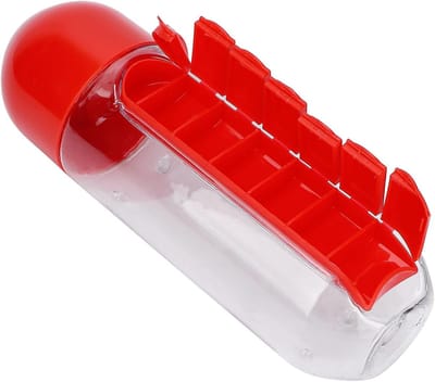 2-in-1 Pillendoos en Waterfles – Compacte Organizer voor Medicijnen en Hydratatie, Ideaal voor Reizen, BPA-vrij en Handig in Gebruik