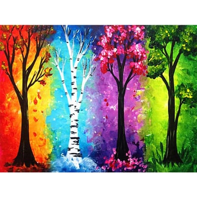 Diamant peinture saison arbre diamant peinture paysage diamant mosaïque forage diamant 20X30CM yellow