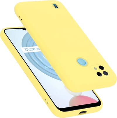 Cadorabo Hoesje geschikt voor Realme C21 in LIQUID GEEL - Beschermhoes gemaakt van flexibel TPU silicone Case Cover