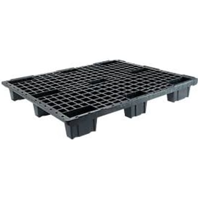 Lichte pallet FP-LP1208-9L, max. belasting 1800/800 kg, 9 voet, in elkaar stapelbaar, L 1200 x B 800 x H 153 mm, gerecycleerd HDPE, 10 stuks