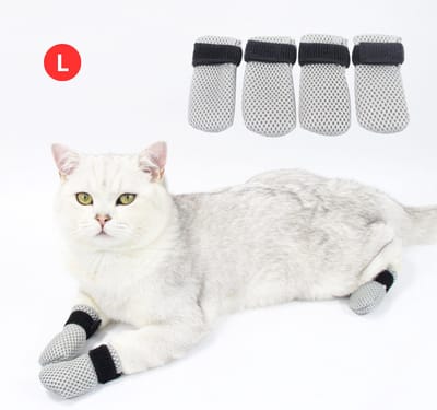 Bovista Krab Bescherming Katten - Nagelhoesjes Kat - Anti Krab Katten - Kattennagels - Maat L - Grijs