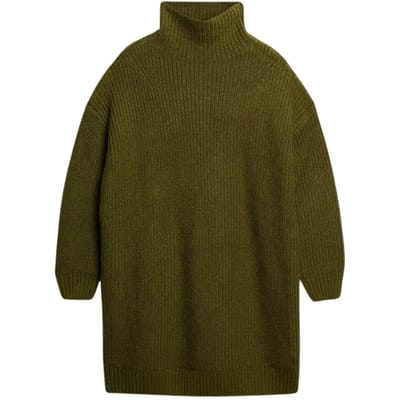 Superdry - Gebreide trui-jurk met grove rib - Dames - Jurken