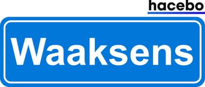 Hacebo - Plaatsnaam Sticker - 29x10 CM - Waaksens sticker - Verkeersborden sticker - grappige cadeaus - Waaksens