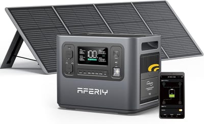 2400W Draagbare Zonne-energie Generator met 200W Opvouwbaar Zonnepaneel - 4800W Piekkracht - 2048Wh LiFePO4 Batterij - Ideaal voor Kamperen - Stroomuitval en Buitenactiviteiten