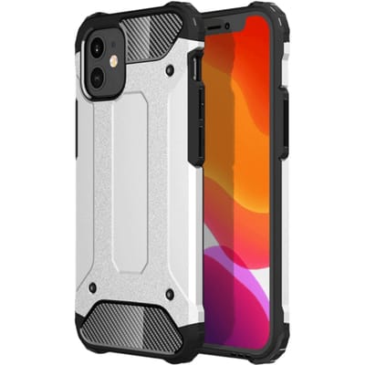 CaseBody iPhone 12 Mini Shockproof Hoesje Zilver