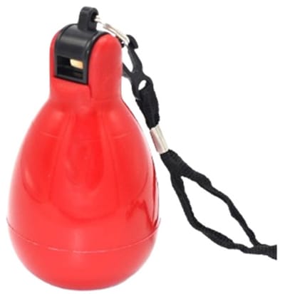 Sportec handfluit / knijpfluit met koord - rood