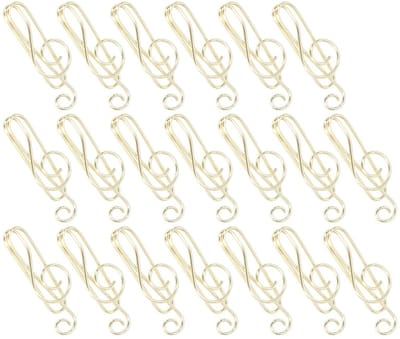 Dailygoods- Muzieknoot Paperclip Lichtgewicht - 20 Stuks - Metaal - Organiseren - Bladwijzers - Creatief Ontwerp - Antiroest. - Paperclips