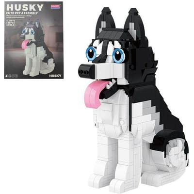 Nouveaux Blocs de Construction Schnauzer Husky Chiot Ensembles 635/757 PCS Figures Jouet Figurine Collection Briques Décoration Maison Jouet Cadeaux Enfants black