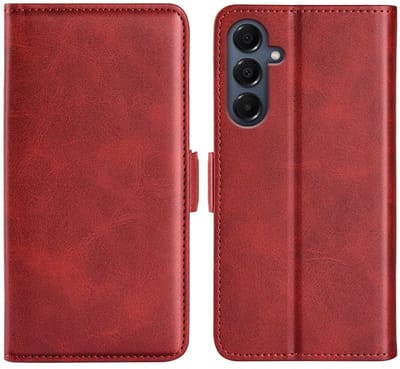 MobyDefend Hoesje - Geschikt voor Samsung Galaxy A17 - Luxe Wallet Book Case (Sluiting Zijkant) - Rood