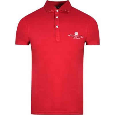 Aquascutum London vet logo rood poloshirt