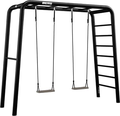 BERG PlayBase Medium Multifunctioneel Speeltoestel - Rekstok en ladder - Met 2 schommels - Zwart