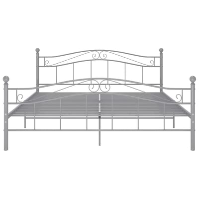vidaXL - Bedframe - metaal - grijs - 200x200 - cm