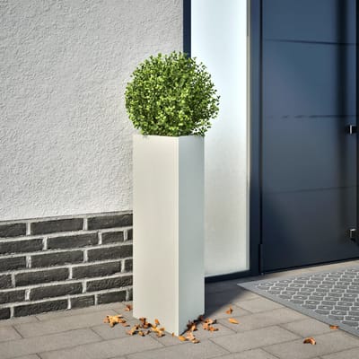 vidaXL Plantenbakken 2 st driehoek 30x26x75 cm staal wit