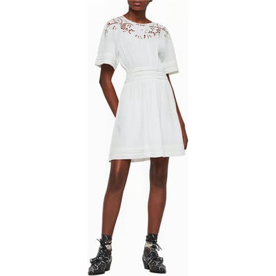 AllSaints Lise Dress Chalk White Maat: 30 | Mini Jurken Outlet | Dames | Wit
