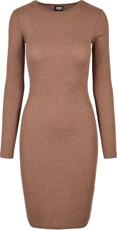 Dames - Vrouwen - Goede Kwaliteit - Modern - Urban - Streetwear - Casual - Ladies - Rib Dress - Ribster jurk dark kaki