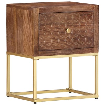 vidaXL - Nachtkastje - 40x30x50 - cm - massief - mangohout