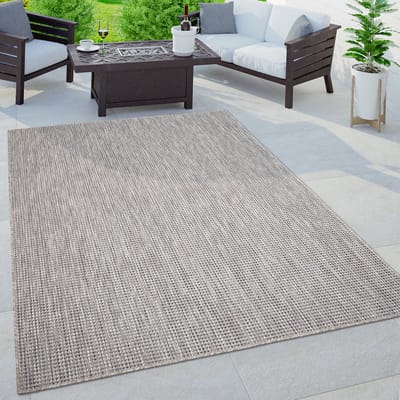 Paco Home Buiten Vloerkleed Tapijt Voor Binnen En Buiten Balkon Boho Eenkleurig Mottled 80x150 cm