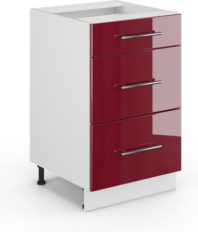 Vicco Fame-Line Badkamerkast – 50 x 82 cm zonder werkblad Bordeauxrode hoogglans
