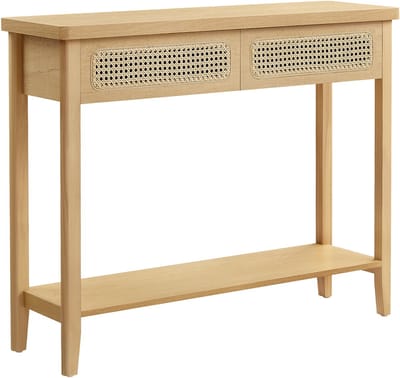 Hoppa! Consoletafel - Eikenbeige - MDF, Spaanplaat, Pvc (Polyvinylchloride) Kunststof - 100 x 30 x 80 cm (B x D x H)