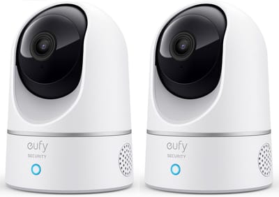 eufy Pan & Tilt 2K Indoor Beveiligingscamera 2-Pack - Bedraad - Wit
