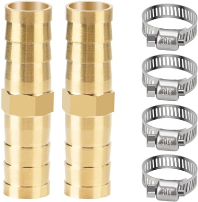 Dailygoods- Slangconnector 2-weg - Messing Slangkoppeling - Slangstuk - Slangkoppelingen - Slangverbindingen - Voor lucht/water/gas