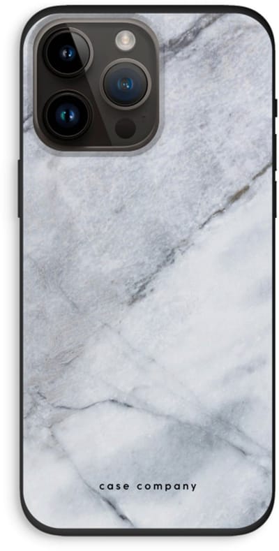 Case Company® - Hoesje geschikt voor iPhone 14 Pro Max hoesje - Witte marmer - Biologisch Afbreekbaar Telefoonhoesje - Bescherming alle Kanten en Schermrand