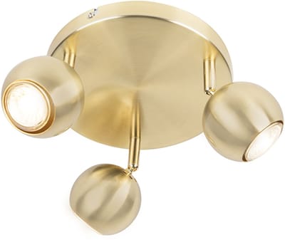 QAZQA Gissi - Plafond spot - 3 lichts - H 145 mm - Goud/messing