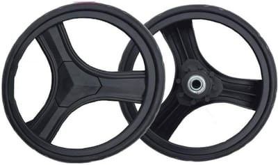 2 Stuks Grote Winkelwagenwielen 17 cm Rubber & Kunststof - Universele Trolley Reservewielen