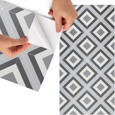 Tulup Meubelfolie - Geometrische tegels Wrapfolie Keuken - 75x150 cm - Grijs Meubelfolie - Decoratiefolie - Geometrische Meubelfolie - Meubel Wrap Folie - Woonkamer decoratie - Geometrie
