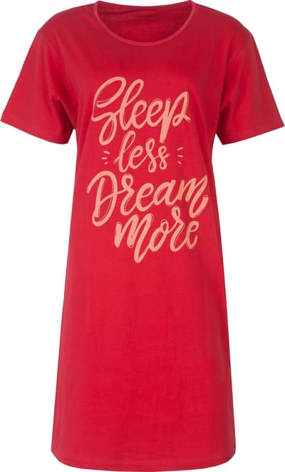 Temptation Dames Nachthemd - Big Shirt - Slaapkleedje - Rood - Maat L