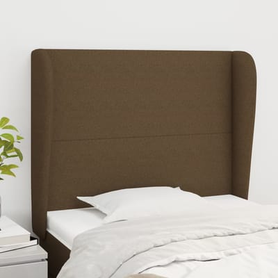 vidaXL - Hoofdbord - met - randen - 93x23x118/128 - cm - stof - donkerbruin