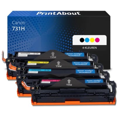 PrintAbout huismerk Toner 731H  4-kleuren Multipack Hoge capaciteit Geschikt voor Canon